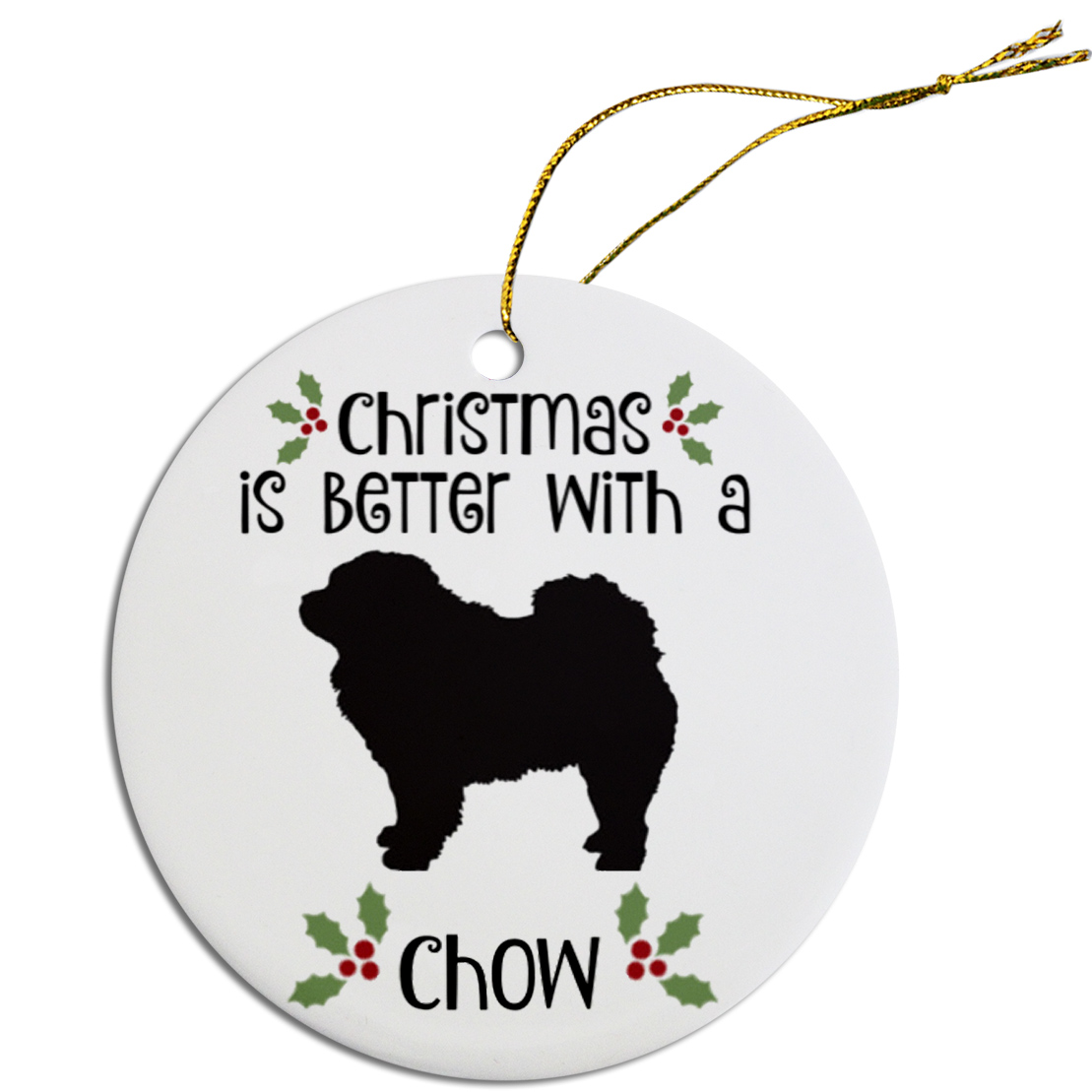 Breed Specific Round Christmas Ornament Chow
